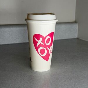 Starbucks Reusable Tumbler Cup White Heart‎ XO Design 16oz